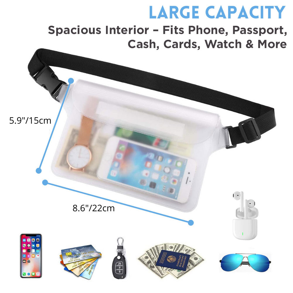 Spacious Interior – Fits Phone, Passport, Cash, Cards, Watch & More