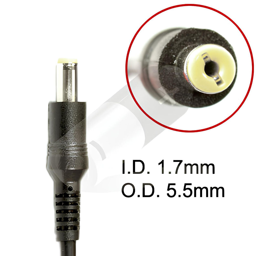 Acer Aspire 6930 6920 Series Laptop Charger AC Adapter Power Cord (1.7 x 5.5mm) [19V 65W/90W] - Compatible Adapter