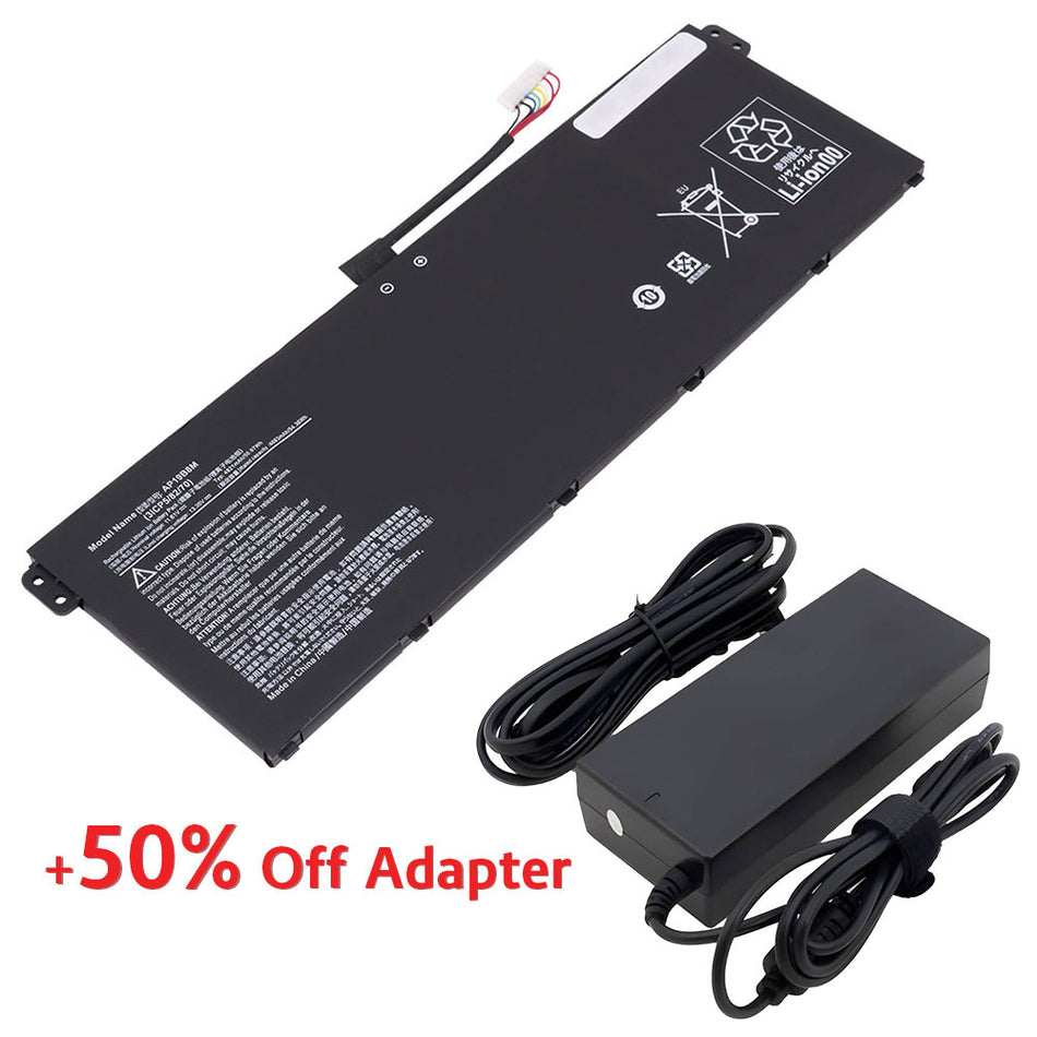 (Bundle with Adapter for 50% Off) Acer AP19B8M Swift 3 SF314-59 SF314-59-78Z8 TravelMate P4 TMP414-51 TMP414-51-54HA Porsche Design Book RS AP714-51GT-75VS Series [11.61V] Compatible Battery